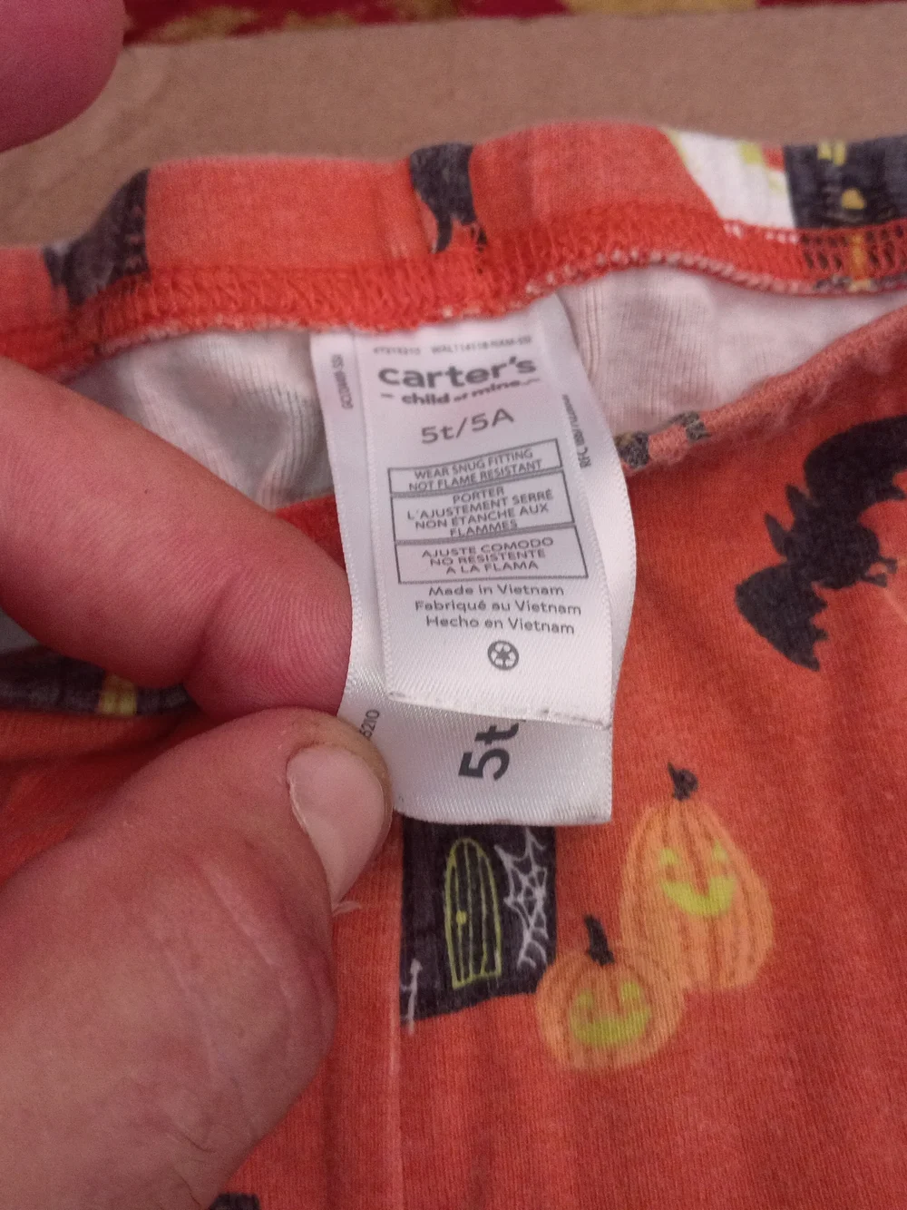 Carter's Orange Halloween Haunted House Pajama Set with Ghosts & Bats